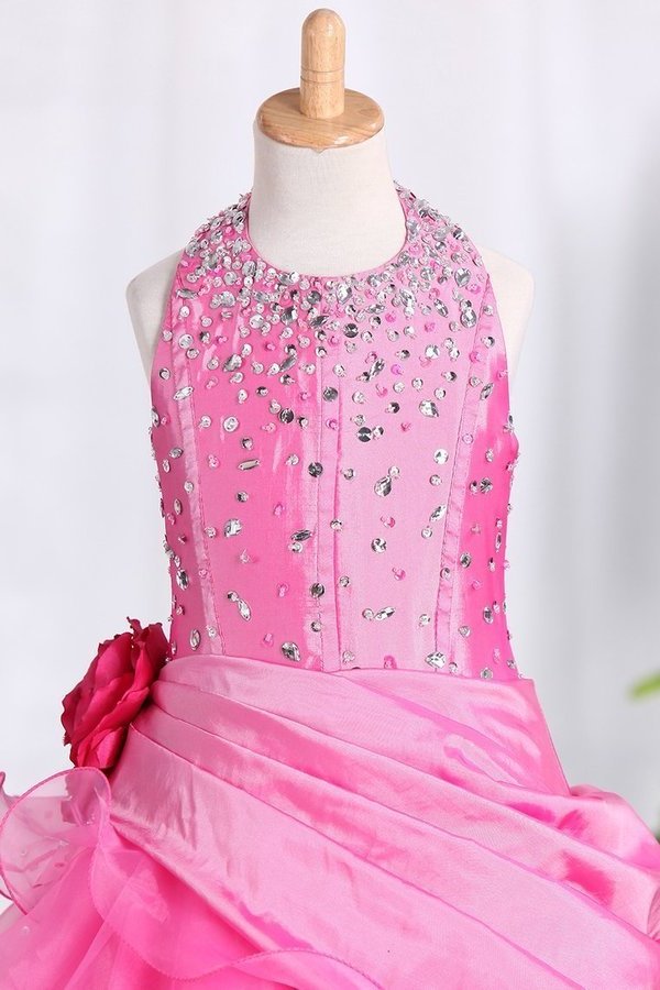 2024 Ball Gown Halter Flower Girl Dresses Floor PLL2RDJL