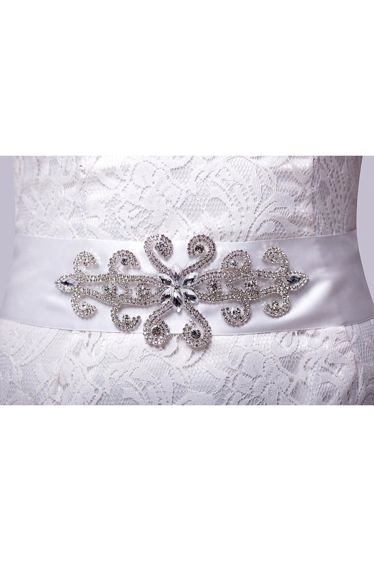 Unique Satin Wedding/Evening Ribbon Sash With Rhinestone