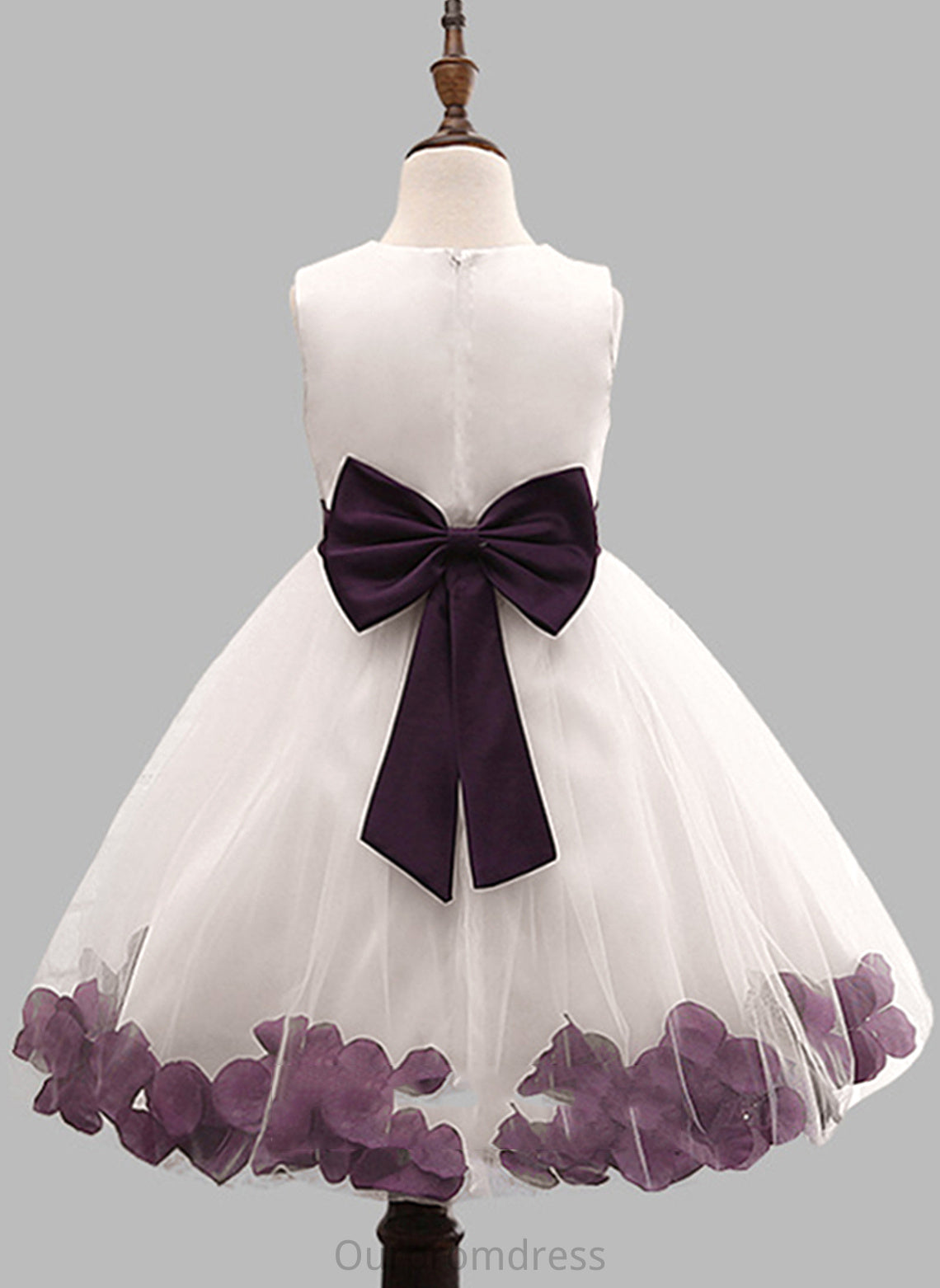 Sleeveless Girl - Dress Blends Flower Girl Dresses Ball Knee-length Scoop Gown Flower(s)/Bow(s) With Flower Cotton Neck Kylie