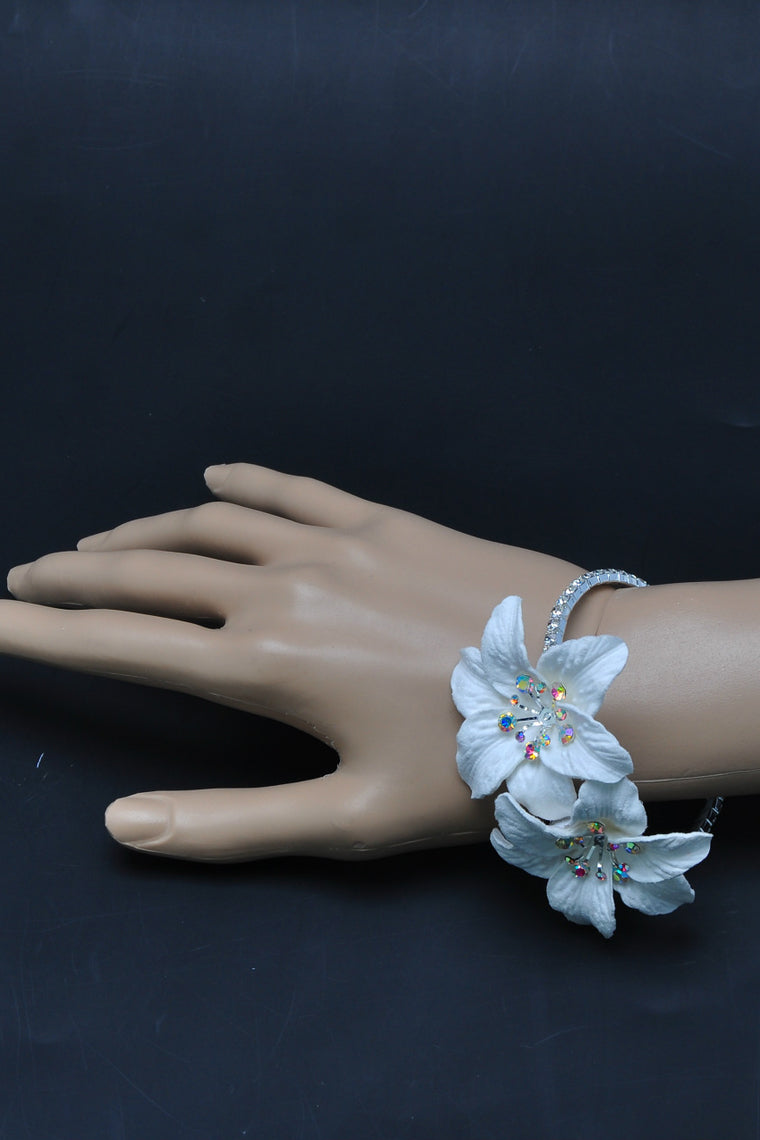 Delicate Free-Form Satin Wrist Corsage