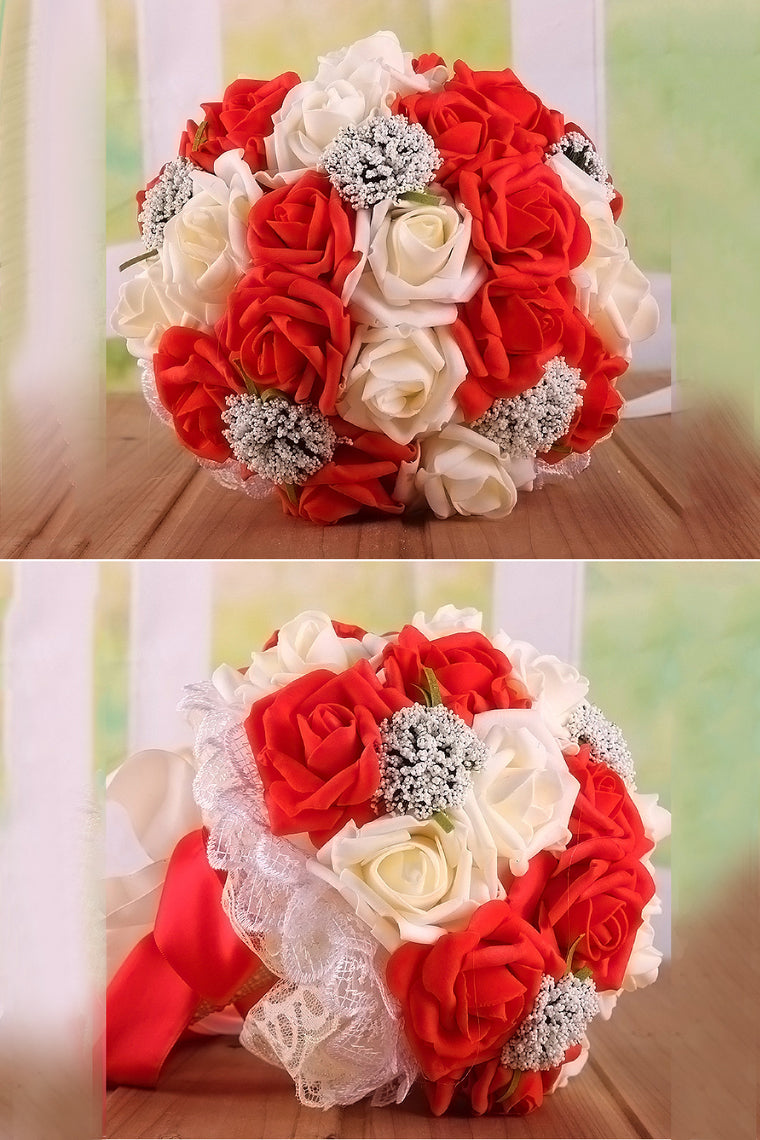 Graceful Round Foam/Ribbon Bridal Bouquets