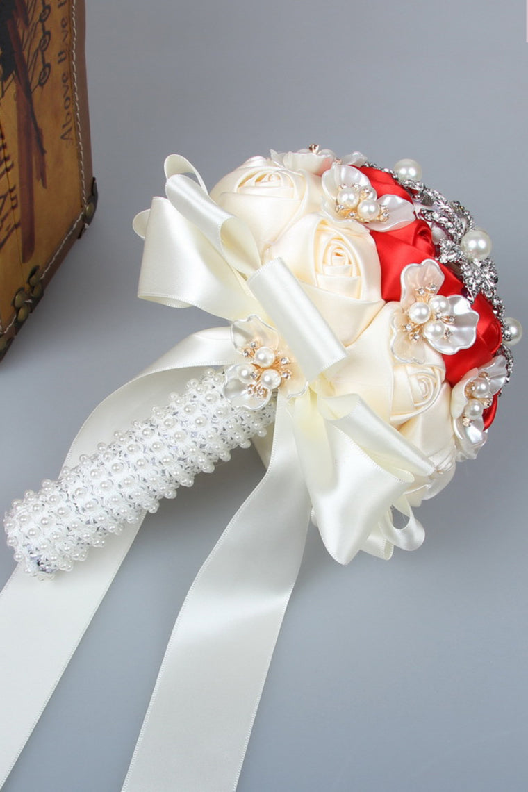 Round Satin/Ribbon/Pearl Bridal Bouquets