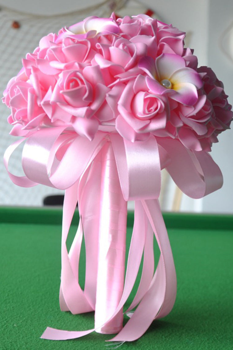 Sweet Round Foam/Ribbon Bridal Bouquets