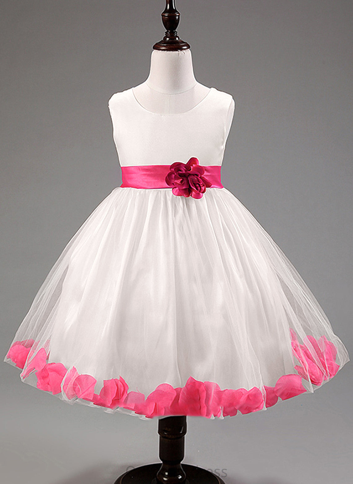 Sleeveless Girl - Dress Blends Flower Girl Dresses Ball Knee-length Scoop Gown Flower(s)/Bow(s) With Flower Cotton Neck Kylie