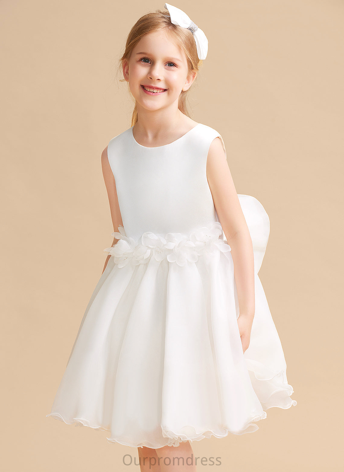 Dress Girl Flower Flower Girl Dresses - Neck Sleeveless A-Line Scoop Saige Organza Knee-length