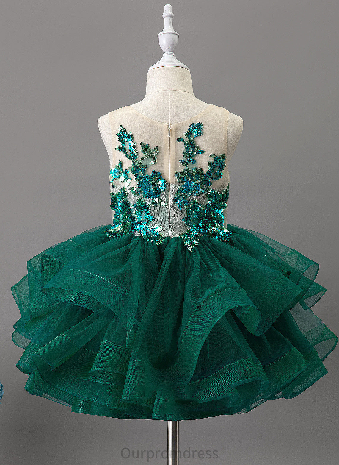 Scoop Dress - Knee-length Ball-Gown/Princess Sleeveless Neck Tulle/Lace/Sequined Girl Flower Girl Dresses Emery Flower