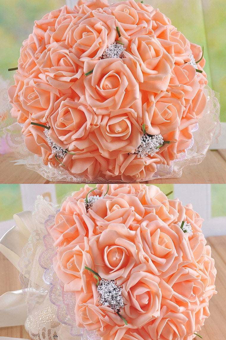 Graceful Round Foam/Ribbon Bridal Bouquets