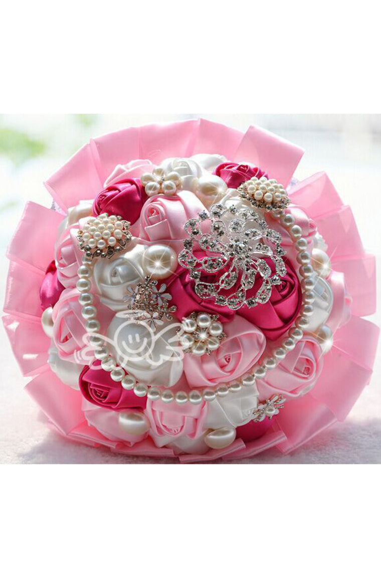 Attractive Round Satin Bridal Bouquets