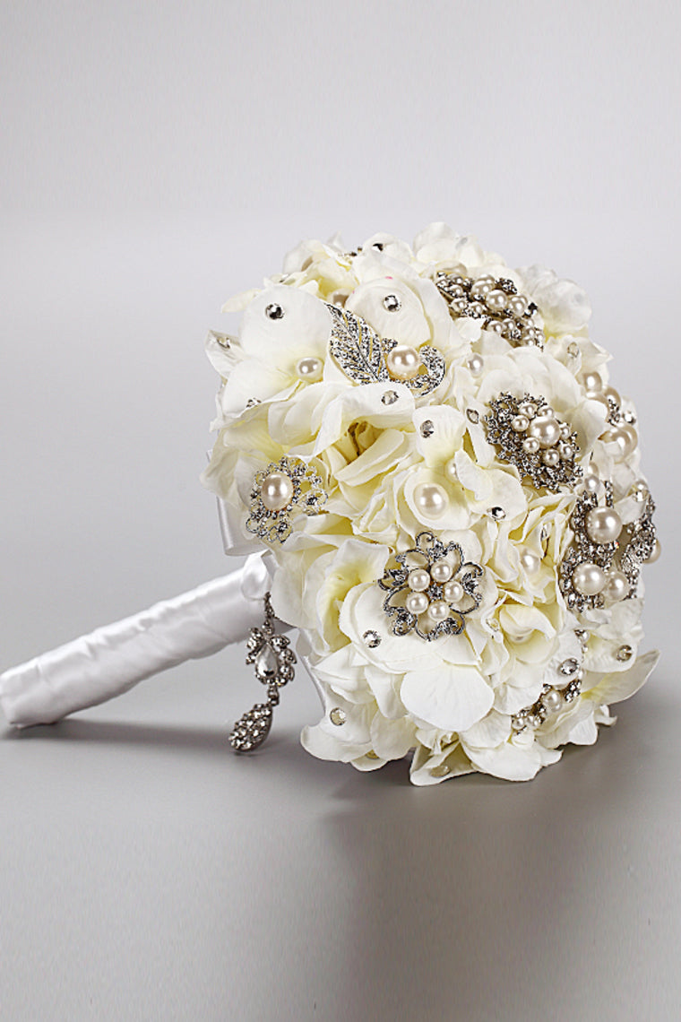 Luxurious Rhinestone Crystal Roses Wedding Flowers Bridal Bouquet (26*22cm)