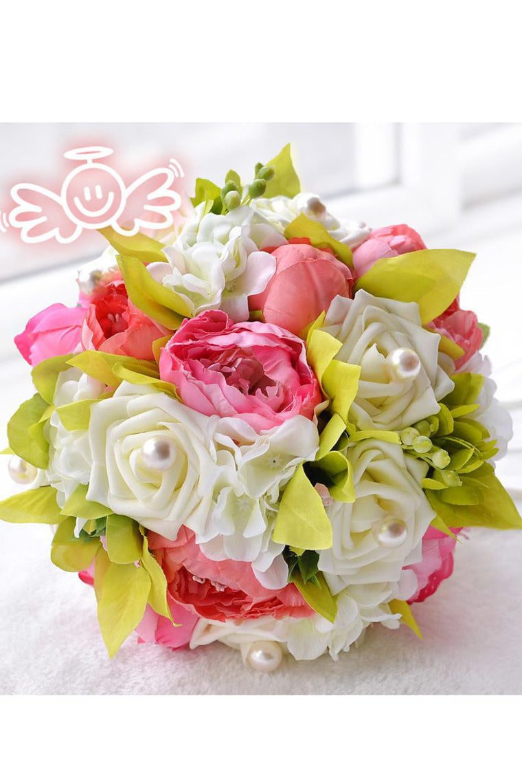 Pretty Round Satin/Silk Bridal Bouquets