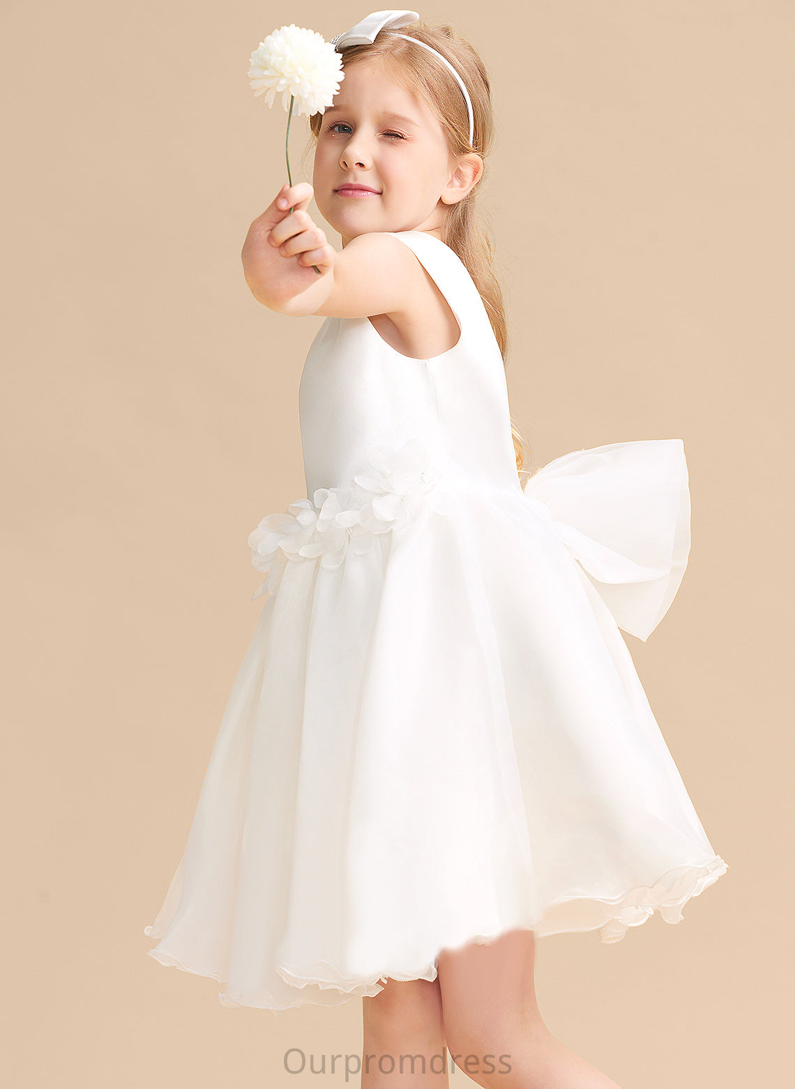 Dress Girl Flower Flower Girl Dresses - Neck Sleeveless A-Line Scoop Saige Organza Knee-length