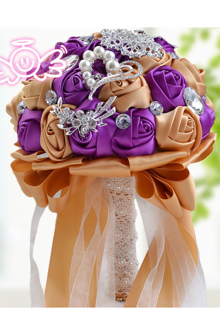 Pretty Round Satin/Brooch Bridal Bouquets