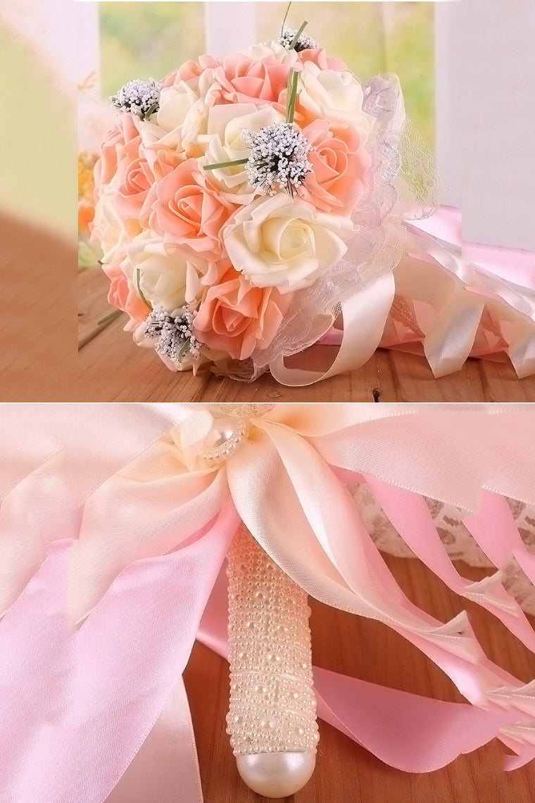 Graceful Round Foam/Ribbon Bridal Bouquets