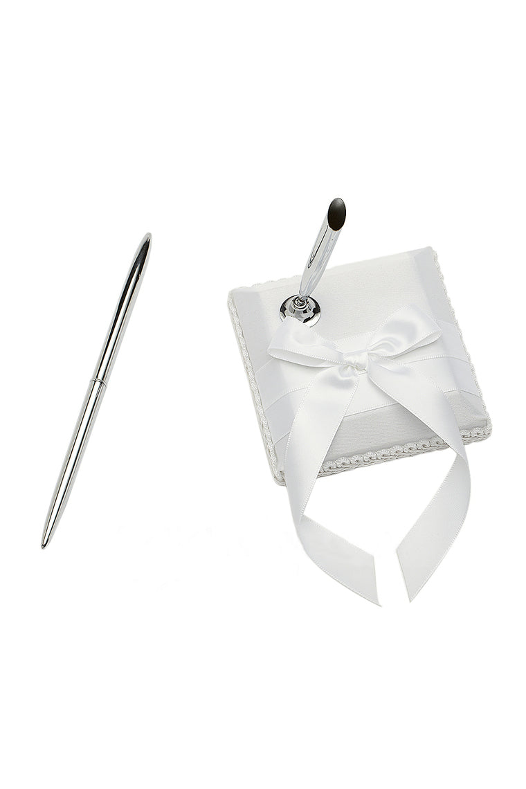 Pure Bow/Sash Guestbook & Pen Set