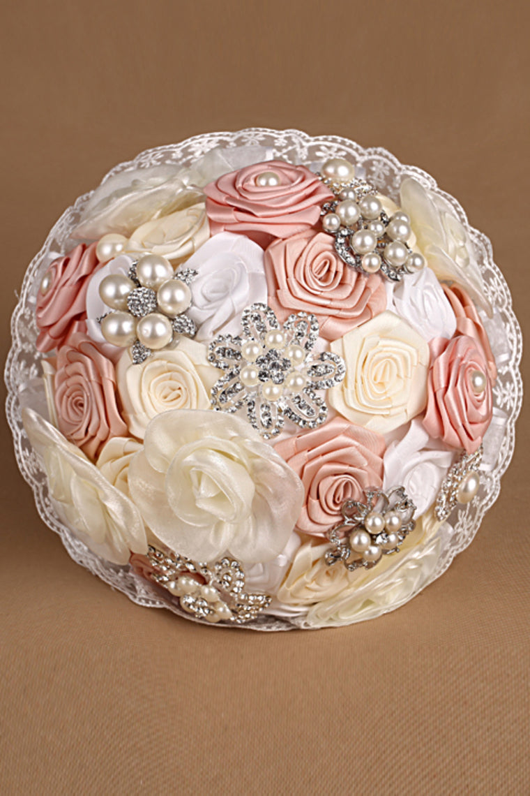 Beautiful Rhinestone Round Roses Bouquets Wedding Flowers (26*22cm)