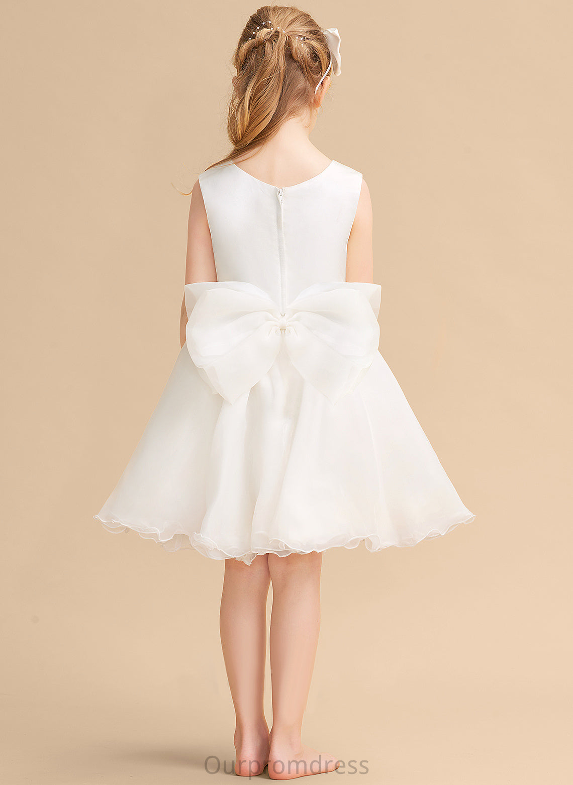 Dress Girl Flower Flower Girl Dresses - Neck Sleeveless A-Line Scoop Saige Organza Knee-length