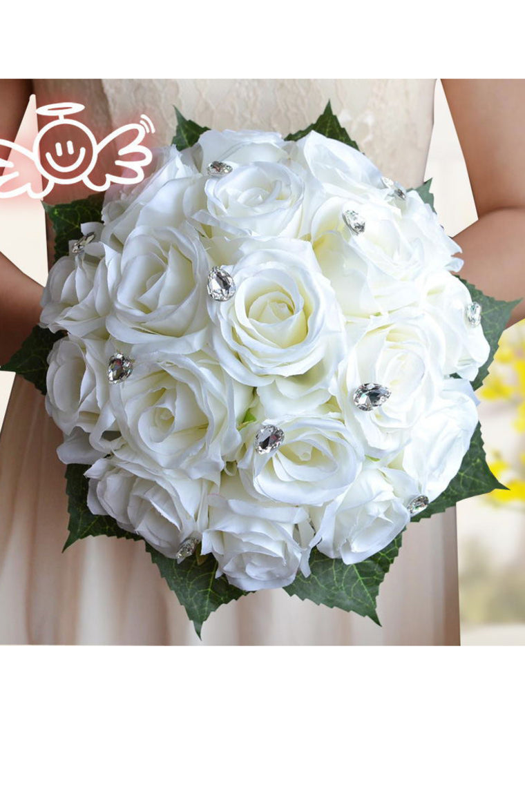 Lovely Round Satin Bridal Bouquets