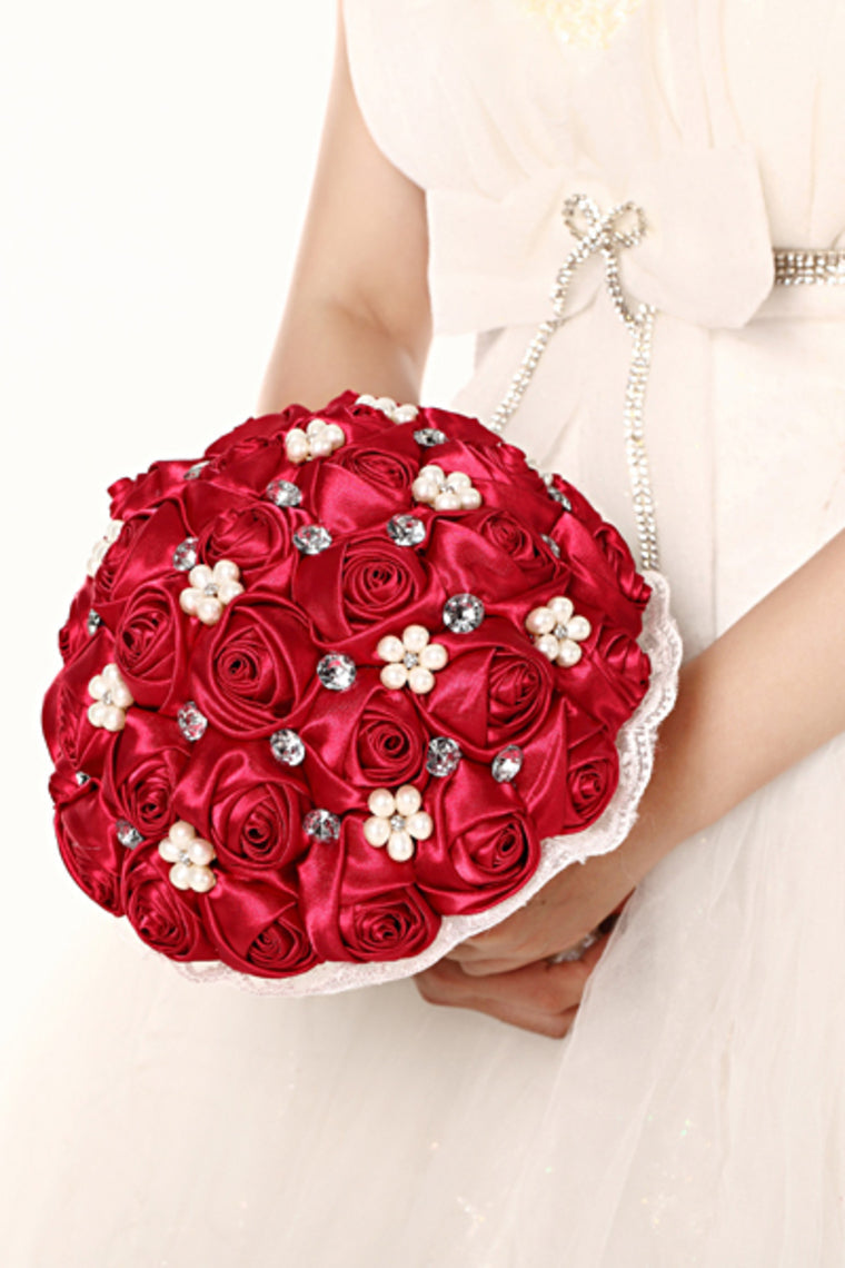 Rhinestone Round Roses Bouquets Wedding Flowers (26*22cm)