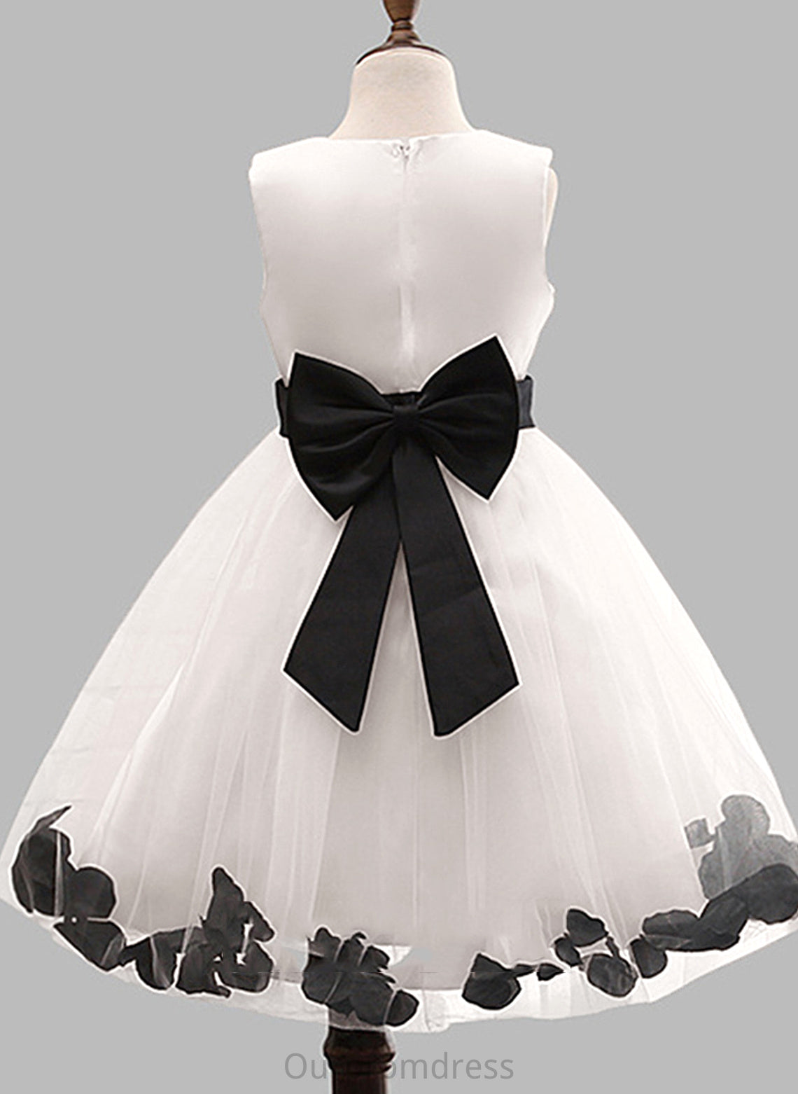 Sleeveless Girl - Dress Blends Flower Girl Dresses Ball Knee-length Scoop Gown Flower(s)/Bow(s) With Flower Cotton Neck Kylie