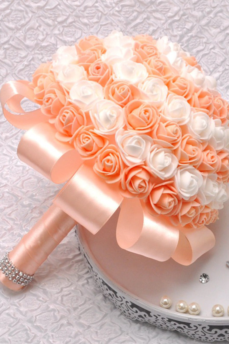 Beautiful  Round Foam/Ribbon Bridal Bouquets