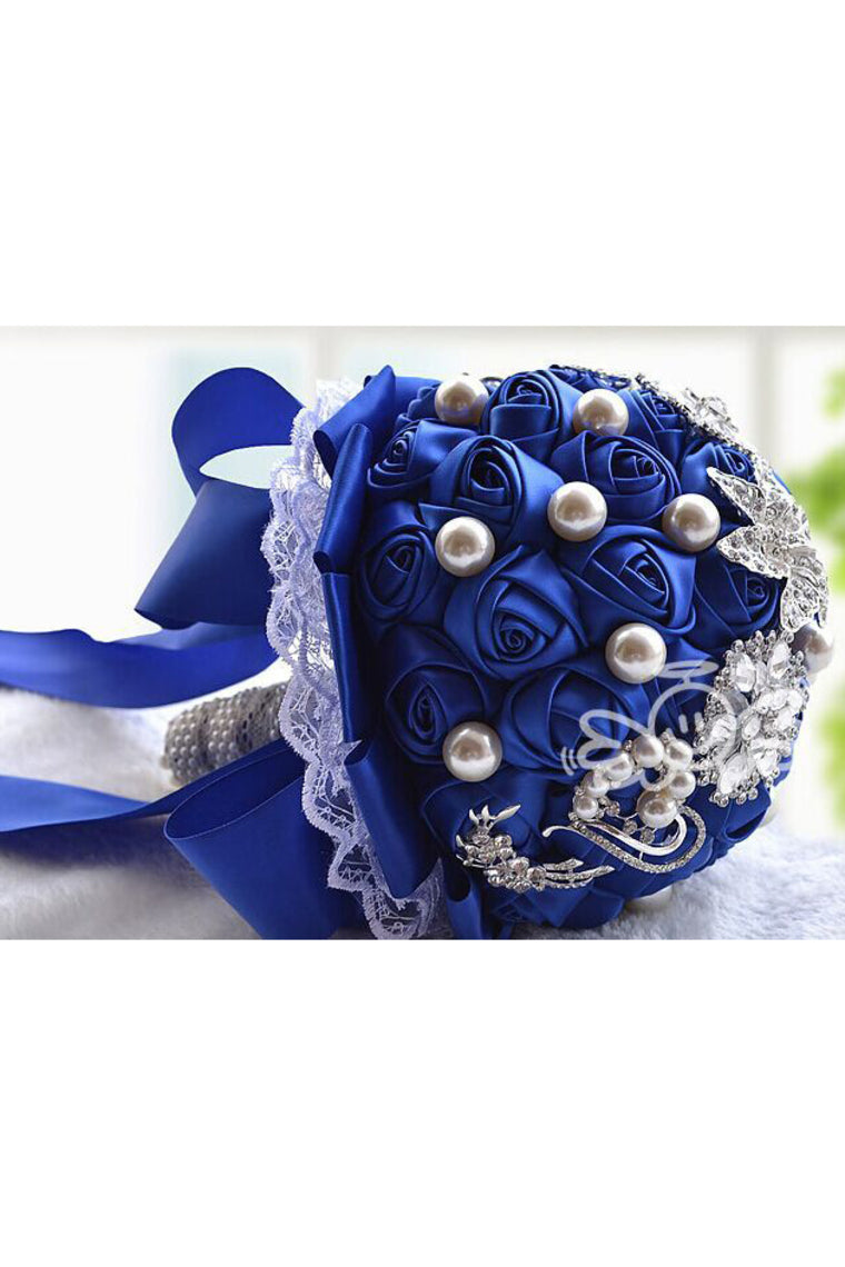 Shiny/Fascinating Round Satin Bridal Bouquets