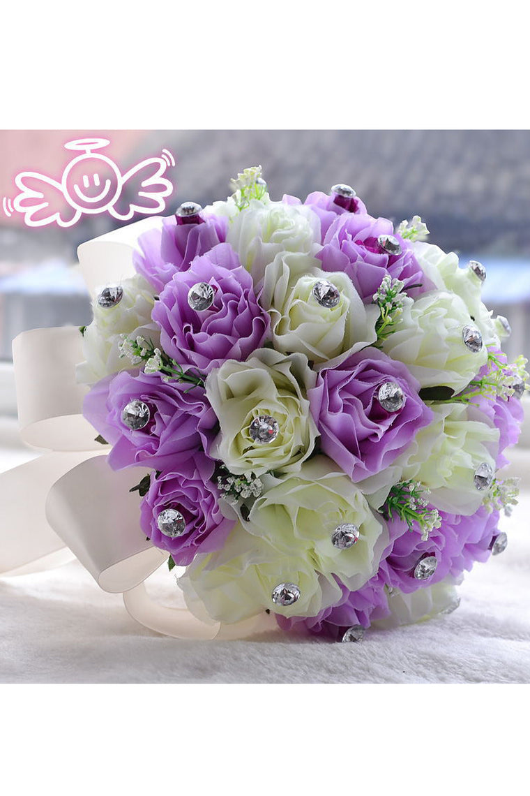 Gorgeous Round Artificial Silk Bridal Bouquets