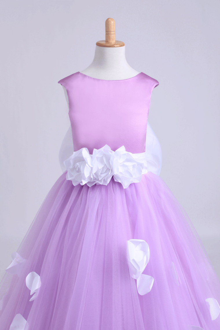 2024 Cute A-Line Ankle-Length Flower Girl Dresses With Bow-Knot