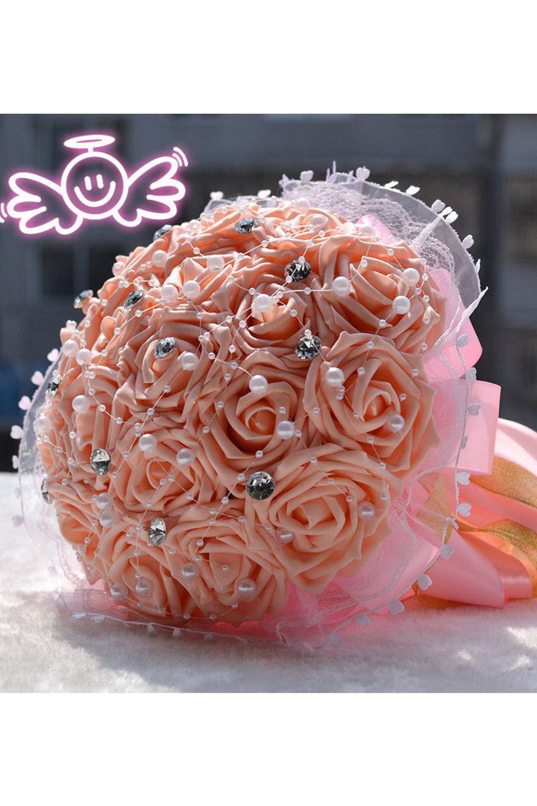 Pretty Round Bridal Bouquets With Pearls