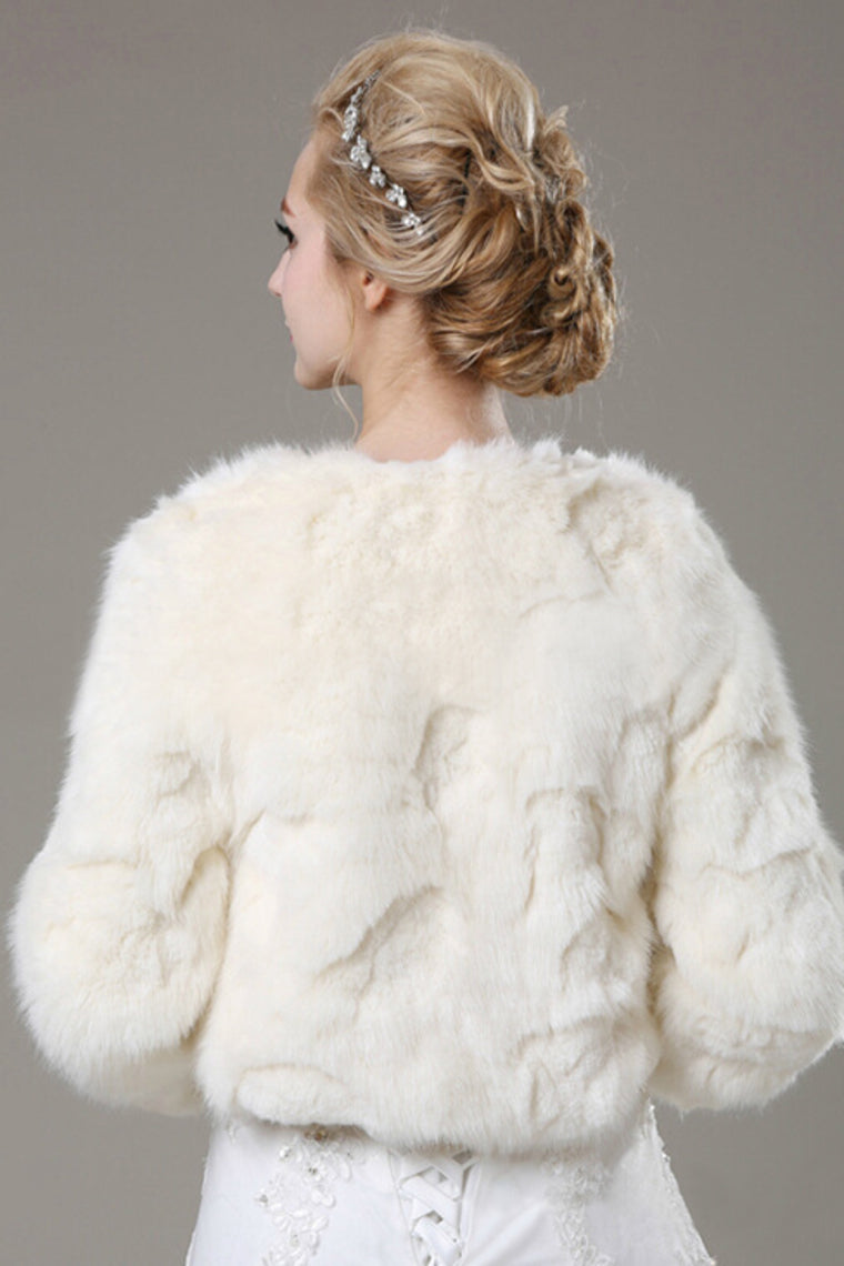 3/4 Length Sleeve Faux Fur Wedding Wrap