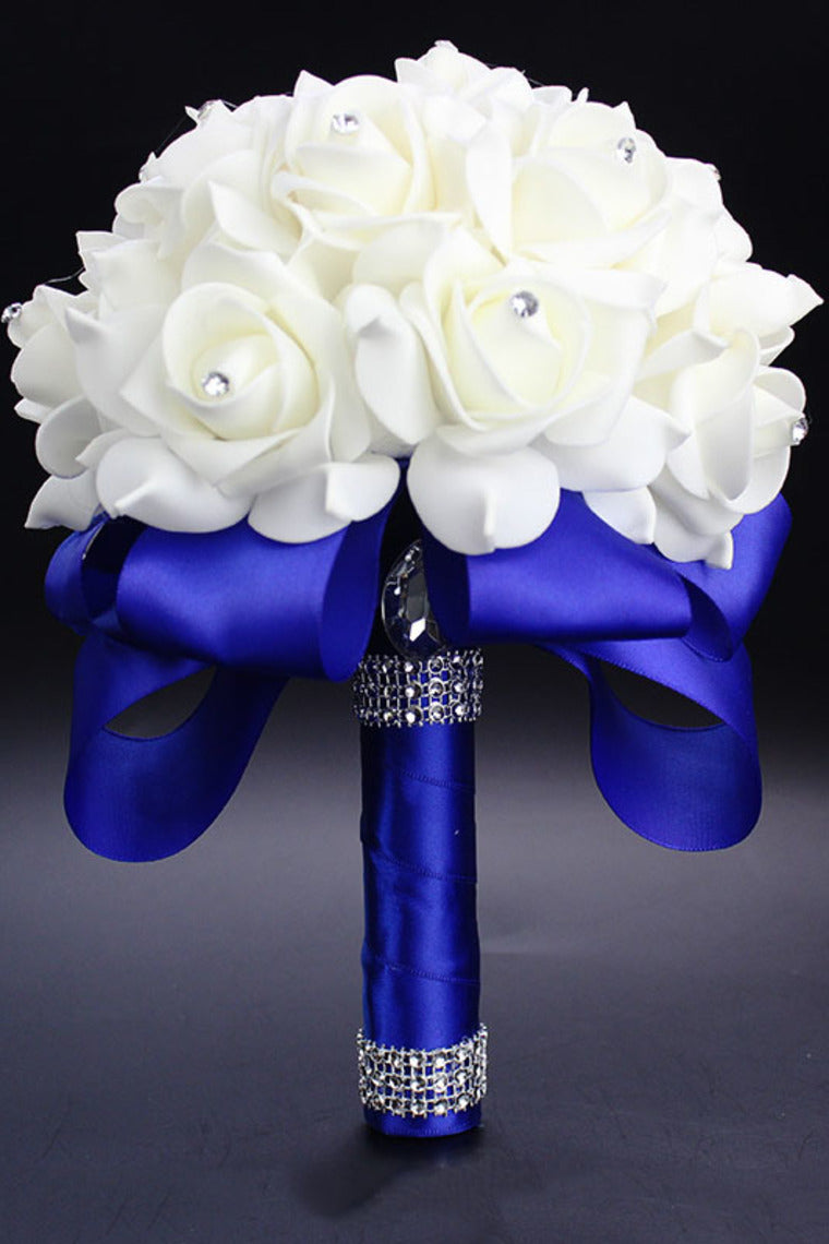 Bridal Flowers Round Roses Acrylic Crystal Wedding Bouquets (24*18cm)