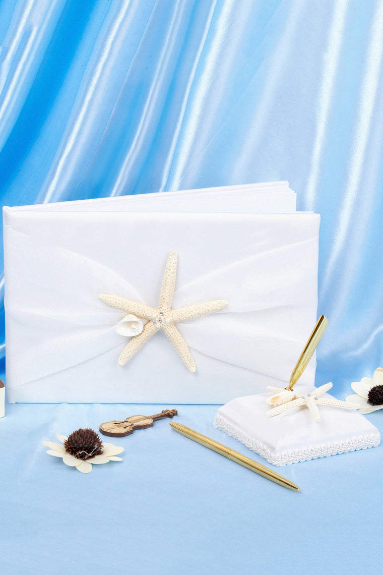 Starfish And Seashell Guestbook & Pen Set