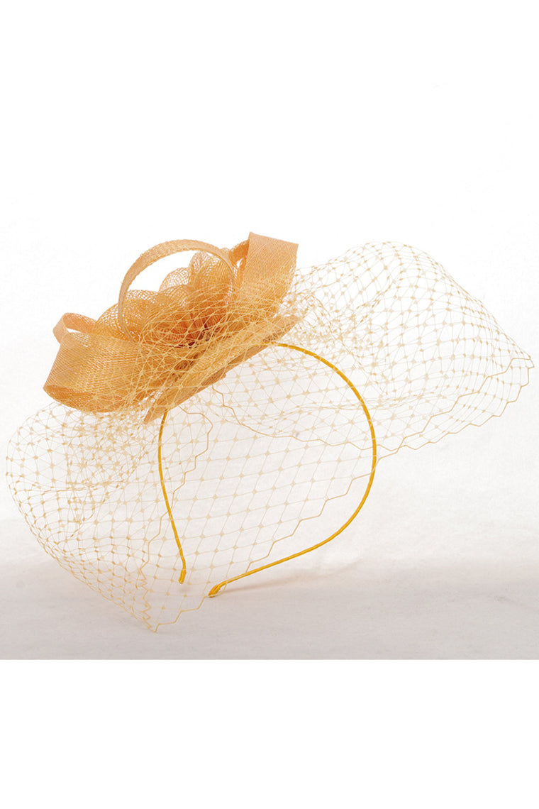 Ladies' Fashion Cambric/Net Yarn With Flower Fascinators