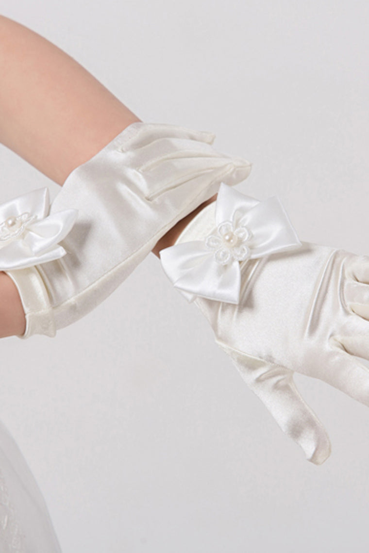 Wrist Length Wedding Flower Girl Gloves