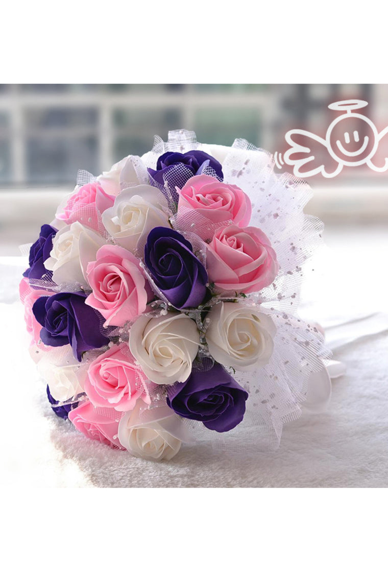 Lovely Round Satin Bridal Bouquets