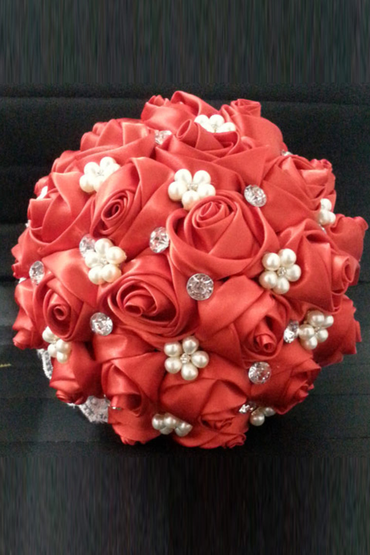 Rhinestone Round Roses Bouquets Wedding Flowers (26*22cm)