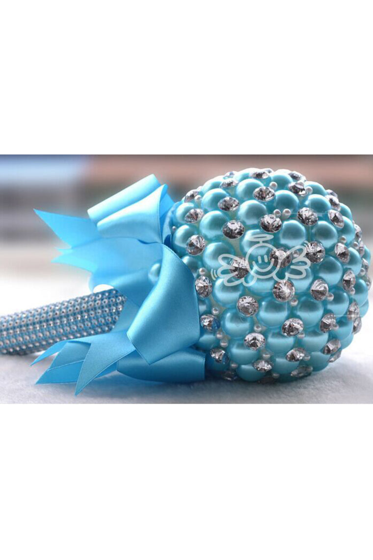 Round Ribbon/Pearl Bridal Bouquets