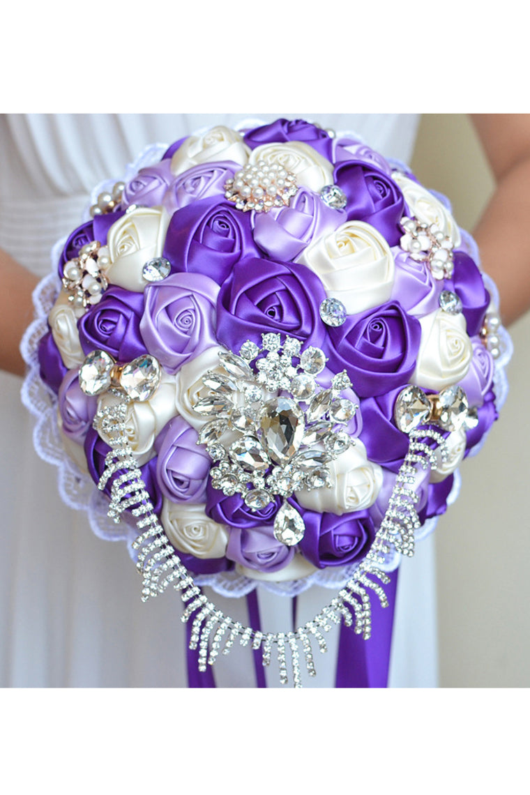 Elegant Round Satin/Ribbon Bridal Bouquets