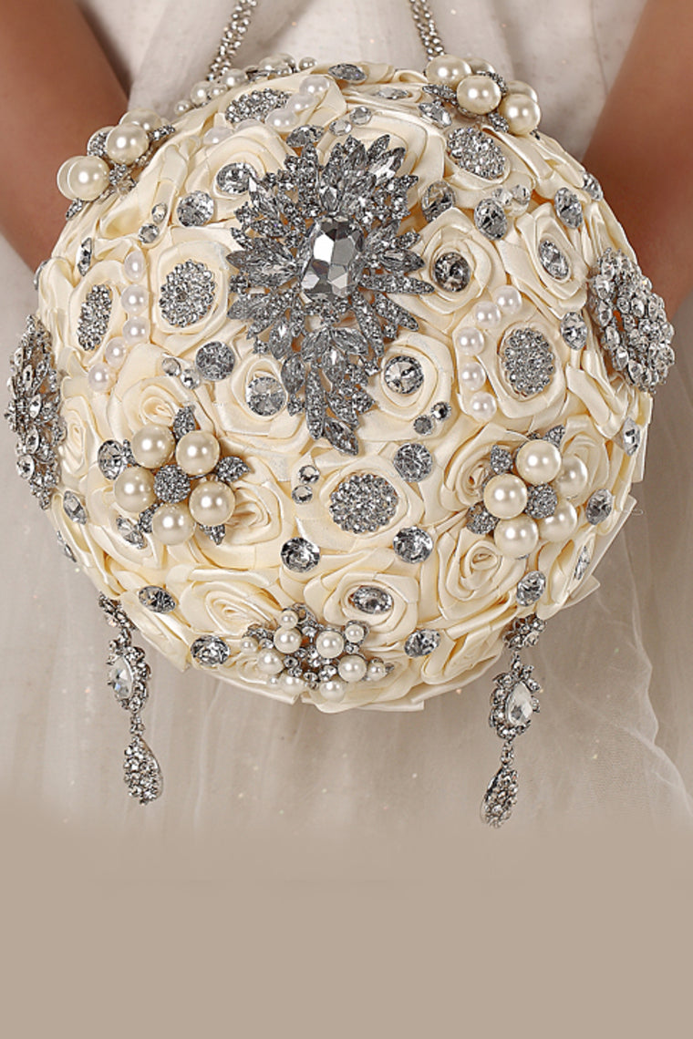 Wedding Bouquet With Rhinestone Brooch Wedding Flowers (27*20cm)