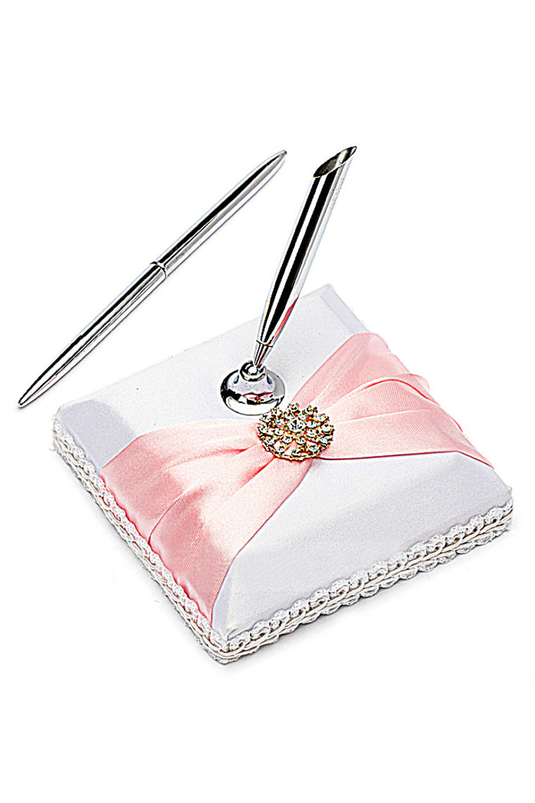 Splendor Rhinestones/Bow Guestbook & Pen Set