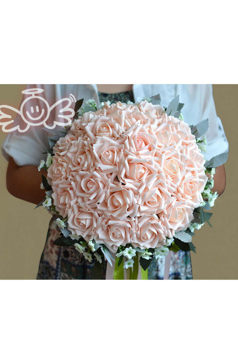 Round Artificial Silk Bridal Bouquets