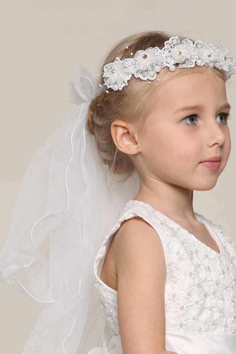 Lovely Wedding Flower Girl Wreath With Veil