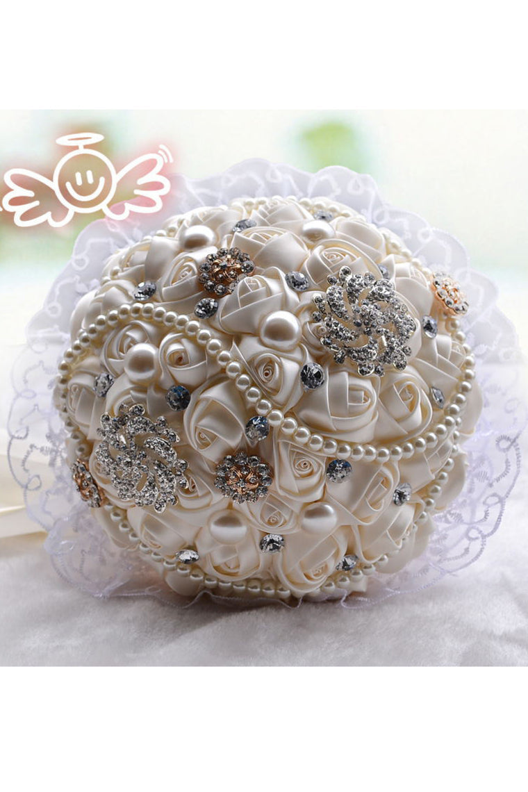 Fascinating Round Satin Bridal Bouquets