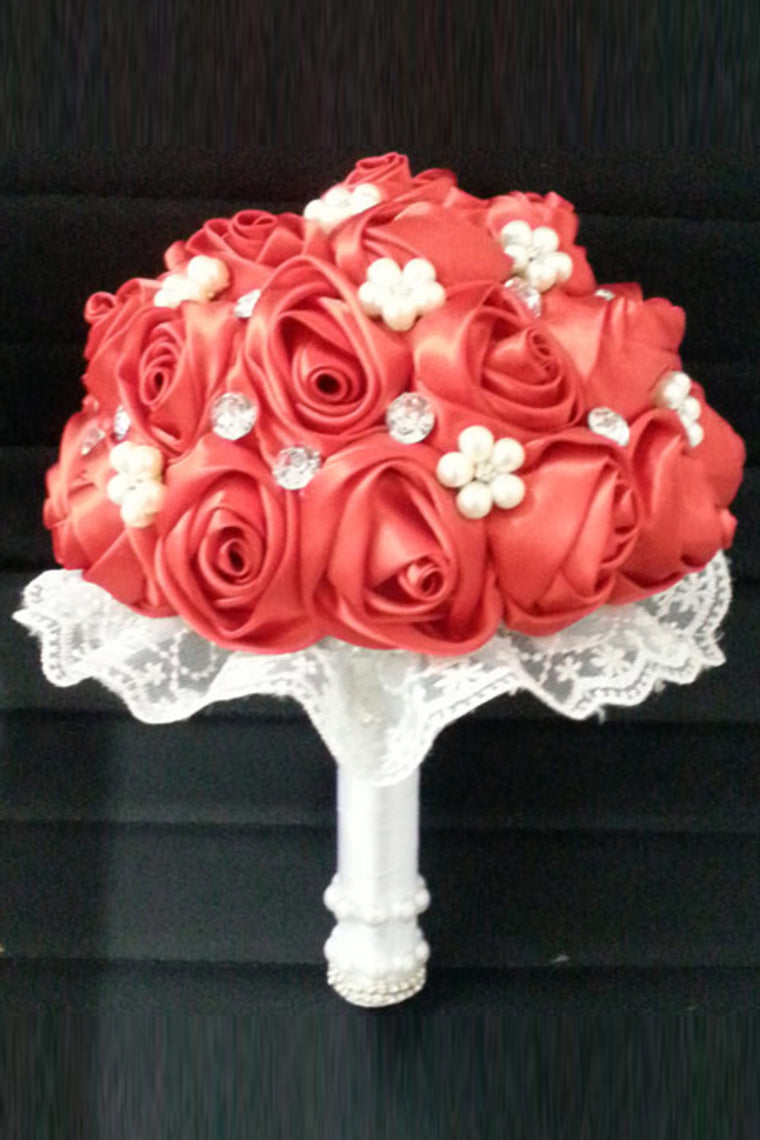 Rhinestone Round Roses Bouquets Wedding Flowers (26*22cm)