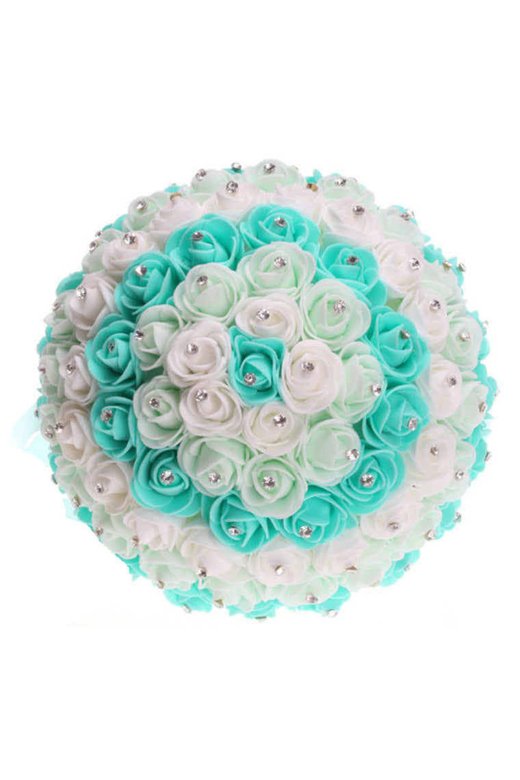 Colorful Round Foam/Ribbon Bridal Bouquets