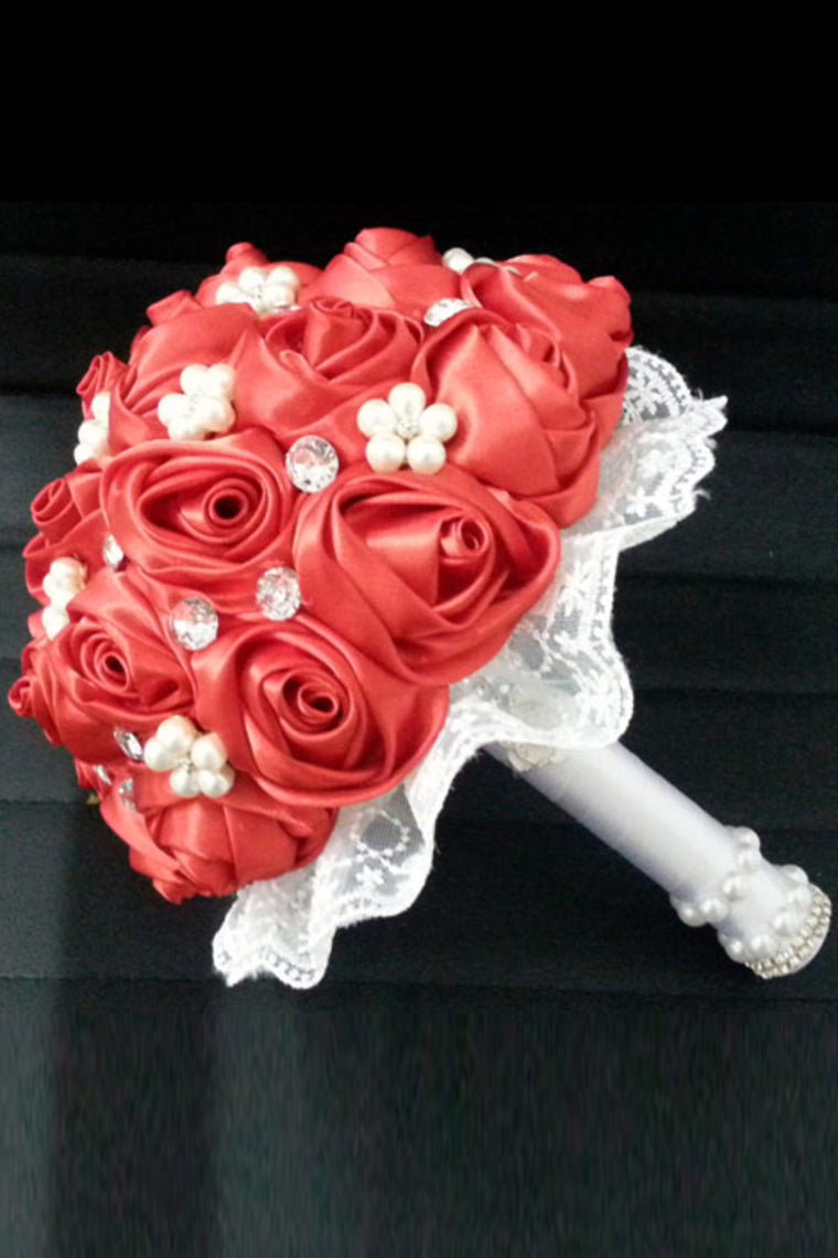 Rhinestone Round Roses Bouquets Wedding Flowers (26*22cm)