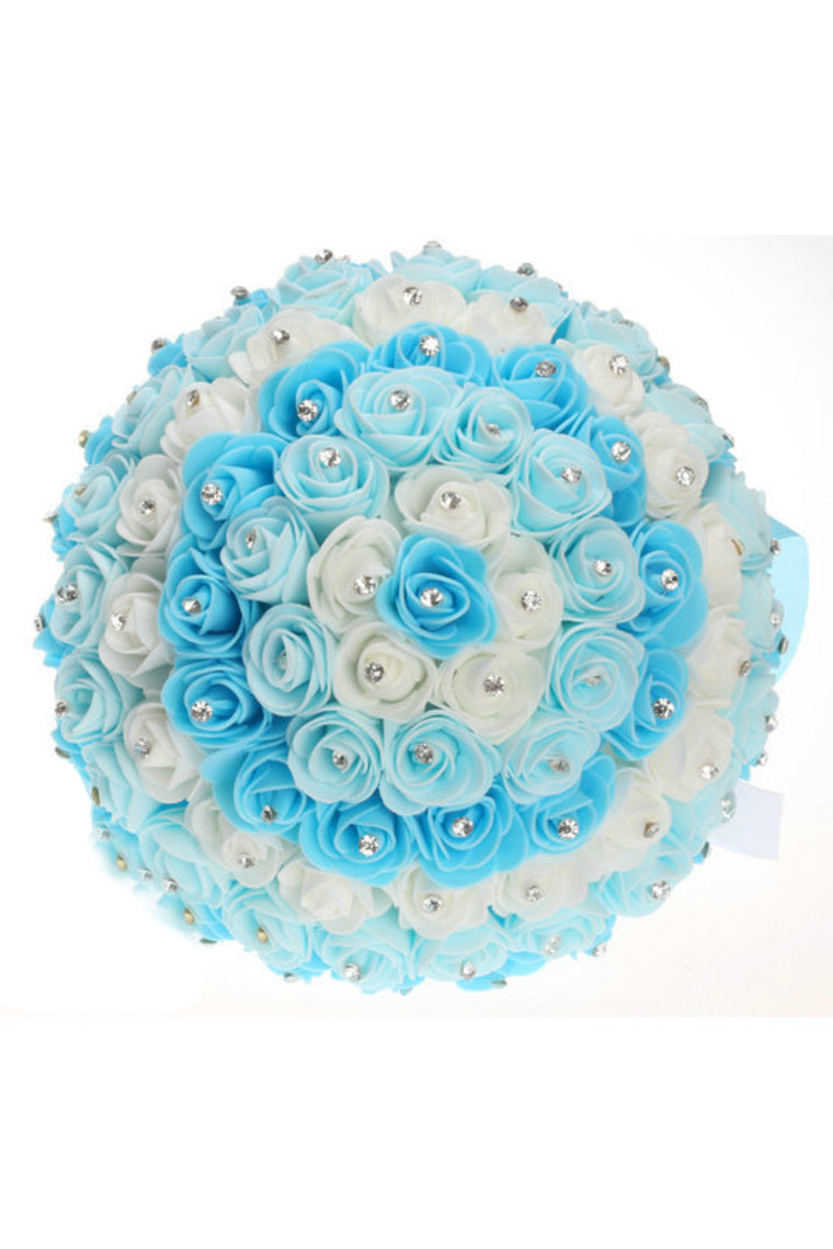 Colorful Round Foam/Ribbon Bridal Bouquets