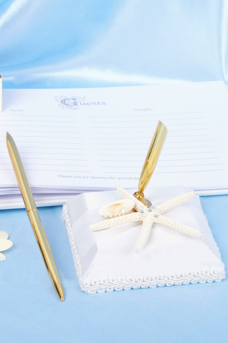 Starfish And Seashell Guestbook & Pen Set