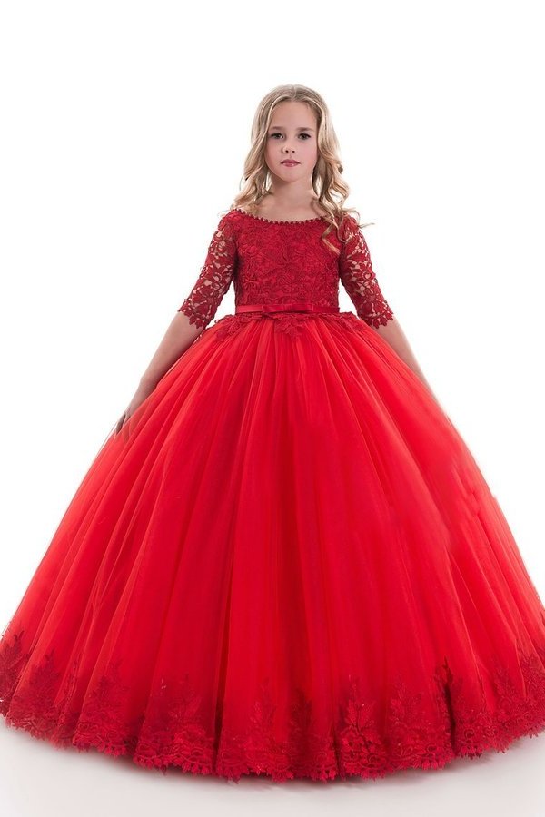 2024 New Arrival Scoop Ball Gown Flower Girl Dresses PBT95Y1Z