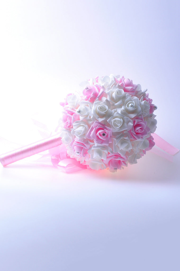 Simple Round Foam/Ribbon Bridal Bouquets