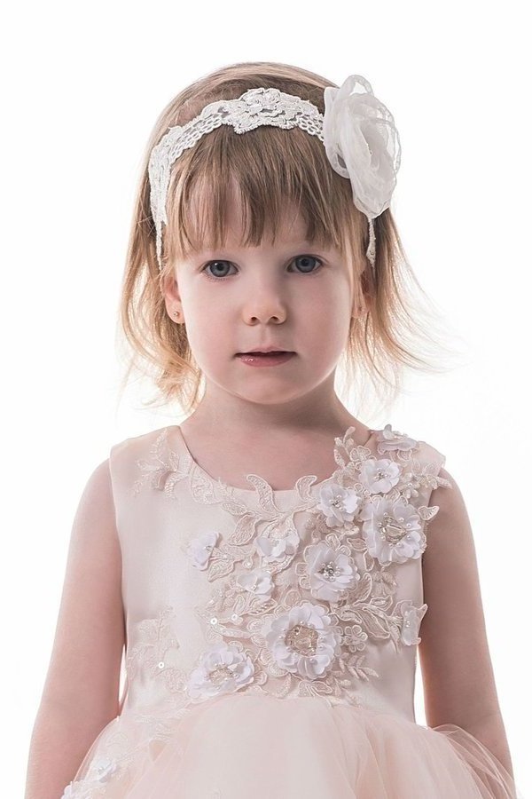 2024 Asymmetrical Scoop Tulle With Applique Flower Girl Dresses P2B74BYZ